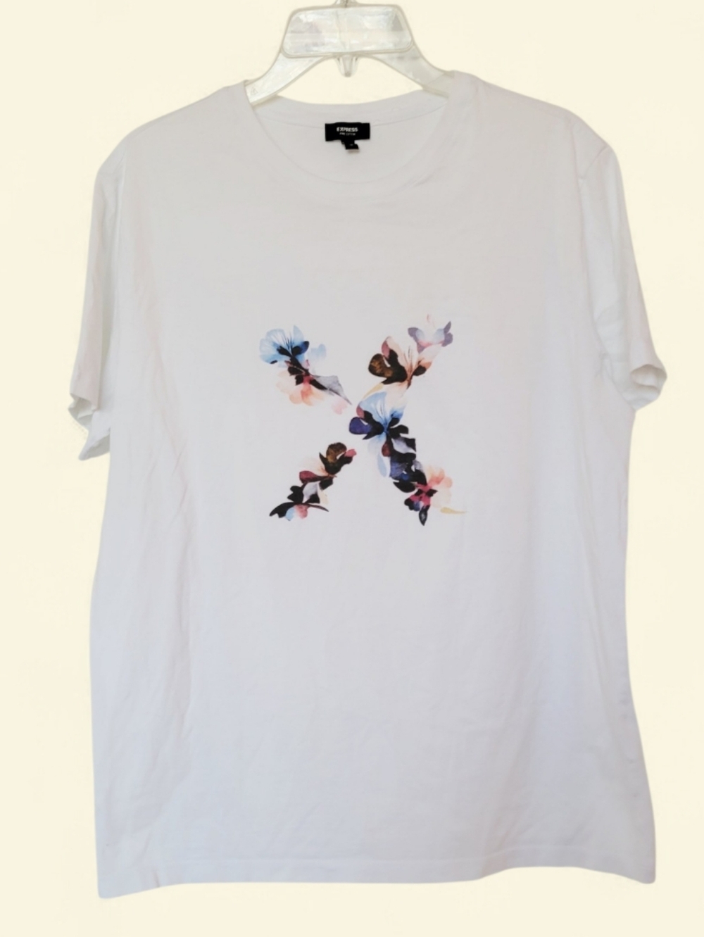 Express Floral Logo Cotton Tee